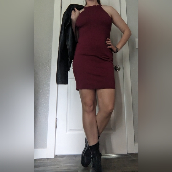 Raspberry Bodycon Dress - Picture 2 of 5